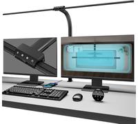 Led Desk Lamp for Office Home - Eye Caring Architect lamp with Clamp,Touch Control Desk Lamp, Computer Monitor Gooseneck Smart Light: 24W 10 Color Flexible Adjustable Desk lamp for Study Drafting