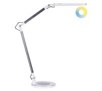 Beliani LED Desk Lamp GRUS with Dimmer Metal Silver, Silver