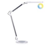 Beliani Led Desk Lamp Grus With Dimmer Metal Silver