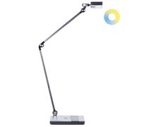 Beliani LED Desk Lamp LACERTA with Wireless Charger Metal Silver, Silver