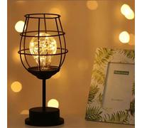 LED Desk Lamp Wine Bottle Cup DIY Creative Night Light Nordic Metal Iron Art Romantic Atmosphere Retro Classic LED Light Desktop Lighting Living Room Home Decoration Gift
