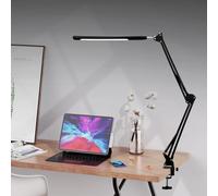 LED Desk Lamp with Clamp Omnidirectional Adjustable Desk Light with Memory Function Super Wide & Bright 3 Color Modes X 10 Brightness Levels ,Eye-Caring Lamp for Working,Reading,Studying(Single Head)