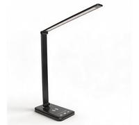 LED Desk Lamp with Wireless Charging, Touch Control, 5 Brightness Levels, Timer, Foldable, Aluminium Alloy, 50 LED Chips, 800 Lux, for Study and Office