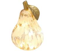 Shudehill Giftware Diamond Cut LED Glass Fruit Light Decorative Lamp Battery Operated Home Décor Pear Mottle Amber Glass H: 18 W:12 D:12 cm