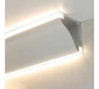 LED Diffuser Aluminum Ceiling Trim Molding for Indirect Lighting - Crown Moulding Cornice & Cove Housing Track for LED Strip Lights, Home Decor & Modern Interior Design