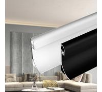 LED Diffuser Channel for Home Decor & Staircase Lighting - Invisible Aluminum Slot Profile Crown Molding Trim (Black 25m / 82.0 ft) - Perfect for Elegant Interior Lighting