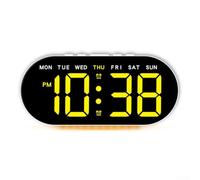 LED digital alarm clock featuring date, temperature, and week display, dual alarms with snooze, brightness adjustment, mounting for bedroom or office (G)
