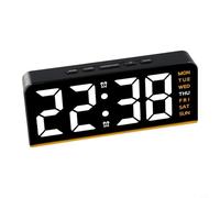 LED Digital Alarm Clock for Bedroom Desk - Electronic Table Clock with Display, Night Light Function, 5-Minute Nap Timer, Dual Format for Kids and Family Use(B-orange)