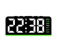 LED Digital Alarm Clock for Daily Routines Temperature Display and Snooze Function for Bedrooms (B-green)