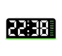 LED Digital Alarm Clock for Daily Routines Temperature Display and Snooze Function for Bedrooms (W-green)