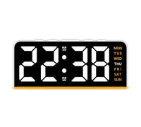 LED Digital Alarm Clock for Daily Routines Temperature Display and Snooze Function for Bedrooms (W-orange)
