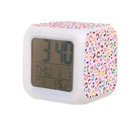LED Digital Alarm Clock,Modren Colored Leopard Print 7 Color Change Wake Up Clock for Home Office Kitchen Kids Alarm Clock