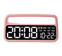 LED Digital Alarm Clock with Dual Alarm Settings and Three Brightness Modes, Battery Operated for Flexibility in Bedroom or Living Area (Pink)