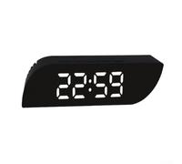LED Digital Alarm Clock with Mirror Finish, Dual For Time and For Temperature Display, Adjustable Brightness Night Mode Snooze Function, Modern Bedside Desk Decor(Black-Black)