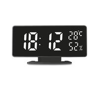 LED Digital Alarm Clock with Thermometer Hygrometer USB Powered Large Display HQ
