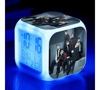 Led Digital Bedroom Alarm Clock Easy Setting Cube Wake Up Clocks With 4 Sided Bts Soft Night Light Large Display Color Night Light Clock 25
