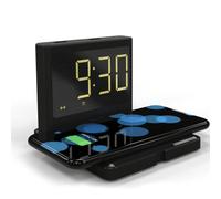 LED Digital Clock 10W Super Fast Wireless Charger Station for iPhone/Samsung ,Digital LED Clock for Bedroom -Black