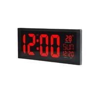 LED Digital Clock Digital Wall Clock with Time Calendar Date and Temperature Display Large Quiet Wall Clock Wall Mounted or Desktop