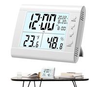 LED digital clock, smart cool modern desk clock, modern digital alarm clock, humidity and temperature detection for bedroom, living room