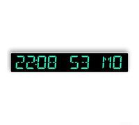 LED Digital Clock with Auto Moment Setting and Dual Alarm Function, Countdown Momentr for Days Remaining, Adjustable Brightness Display(white green)