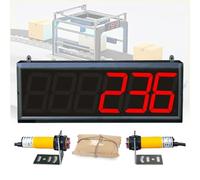 LED Digital Counter 0-999999, 5m Through-beam Probe, 4 Sensitivity Levels, Ideal for Conveyor Belt Production Lines, Visitors, and Factory Use