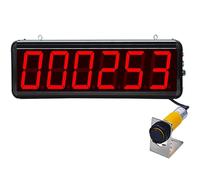 LED Digital Counter 3In 6 Digits Display Infrared Sensor Count up to 999999 Adjustable Induction Distance 30-70CM for Conveyor Belt Production Line Visitor