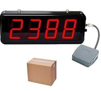 LED Digital Counter Countdown, 4Inch Production Line Display Counters with Foot Pedal, Counter Count Up to 9999, for Parking Lot Counting, Parts, Factory.