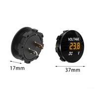 LED Digital DC Voltmeter Gauge for Car, Marine, Motorcycle Battery Voltage Tester 5-48V with Fireproof ABS Case, 37x37x17mm, Compatible with 27mm(RED)