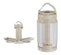 LED Digital Display Camping Lantern With Foldable Blades, Hanging Hook, Multiple Lighting Modes, Charging And Power Output For Mobile Device Backup(B)