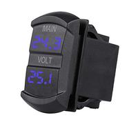 LED Digital Dual Voltmeter, Car Dual Voltmeter with Blue Display, Real - Time 10-60V DC Battery Monitor for RV ATV Motorcycle Marine Boat, ABS Housing