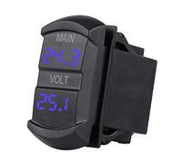 LED Digital Dual Voltmeter, Car Dual Voltmeter with Blue Display, Real - Time Monitoring for Two Batteries, DC 10-60V Universal Voltage Meter for Car Motorcycle ATV RVDurable and Fashion