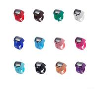 LED Digital Finger Counter for mini Ring Tally Tool with Sound Reset - Portable Clicker for Lap Tracking Weaving Mosque 9x5cm(Purple)