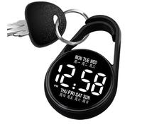 LED Digital Pocket Watch - Waterproof Night Glow Keyring Timepiece for Travel Use | Electronic Portable Clip Watch with Men Women, Commuting Road Trips for Outdoor Activities Exam Timing