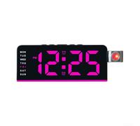 LED Digital Projection Alarm Clock for Bedside with Rotatable Ceiling Projector, Large Display Shows W ate and, Snooze Function Up Light for Bedroom Desk in Colors(Black Pink)