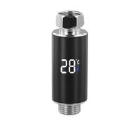 LED Digital Shower Thermometer Hydroelectric 3-Colour Display 1/2 Inch | Colour-coded LED display shows blue, green or red to you to cool, warm or hot water temperatures at a glance.
