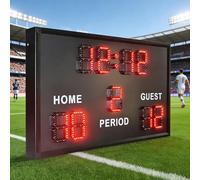 LED Digital Sports Scoreboard - 6 Inch Display, 4000mcd Brightness, 60° Viewing Angle for Baseball, Football, Tennis - Displays Scores & Time