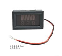 LED Digital Voltage Meter for Vehicle Applications Monitors Battery Levels from 12V to 72V with Health Indicators (Red)