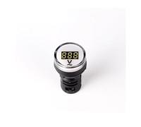 LED Digital Voltmeter 22mm AC 12-500V Square and Round Voltage Tester Meter Monitor Colorful EKLV22 NWPNLXEA(White Round)