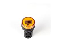 LED Digital Voltmeter 22mm AC 12-500V Square and Round Voltage Tester Meter Monitor Colorful EKLV22 BIANMTSW(Yellow Round)