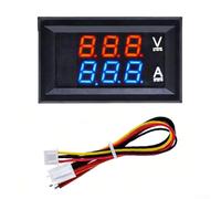 LED Digital Voltmeter Ammeter DC 0-100V 10A with Dual Color Red/Blue Display, 0.28 Inch LED Screen, Adjustable for Automotive, Solar & Industrial Use