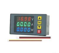 LED Digital Voltmeter Ammeter Wattmeter 0-100V 10A 1000W with 4-Bit Display, Programmable Alarm, Voltage & Current Fine-Tuning for(red Green Blue)
