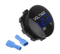 LED Digital Voltmeter for Car, Motorcycle & Marine Battery Voltage Gauge, DC 5-48V with Waterproof ABS Housing, Red/Green/Blue Option, 37x37x17mm(Blue)