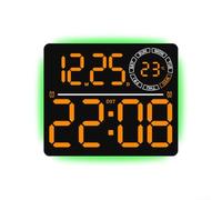 LED Digital Wall Clock 21x18x3cm Timer 8-Color Ambient Lighting | ABS material Supports for countdown up to 99 minutes Ten brightness levels with auto light sensor Shows temperature