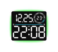 LED Digital Wall Clock 21x18x3cm Timer 8-Color Ambient Lighting | ABS material Supports for countdown up to 99 minutes Ten brightness levels with auto light sensor Shows temperature