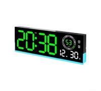 LED Digital Wall Clock 39x13.6x3.3cm Auto Brightness Alarm Temperature