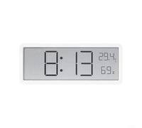 LED Digital Wall Clock with Large Clear Display, Temperature and Humidity Monitoring, 12/24 Hour Time Format, Battery or USB Powered, Stylish Modern Design(White)