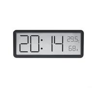 LED Digital Wall Clock with Large Clear Display, Temperature and Humidity Monitoring, 12/24 Hour Time Format, Battery or USB Powered, Stylish Modern Design(Black)