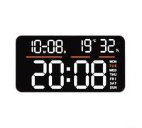 LED Digital Wall Clock with Large HD Display, Dual Alarm, Sensor and Auto Brightness Adjustment for Bedroom, Kitchen and Office Use(white)
