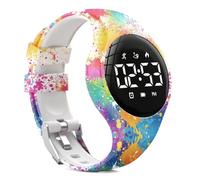 LED Digital Waterproof Pedometer Watch, Non-bluetooth Fitness Tracker, Step Counter, Distance, Vibrating alarm clock, Stopwatch, Great Gift for for Kids Childrens Teens Girls Boys (Multicolour)