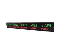 LED Digital World Clock, 5-City Time Zone Clock with GPS Auto Sync, Bright Display for International Business & Global Use